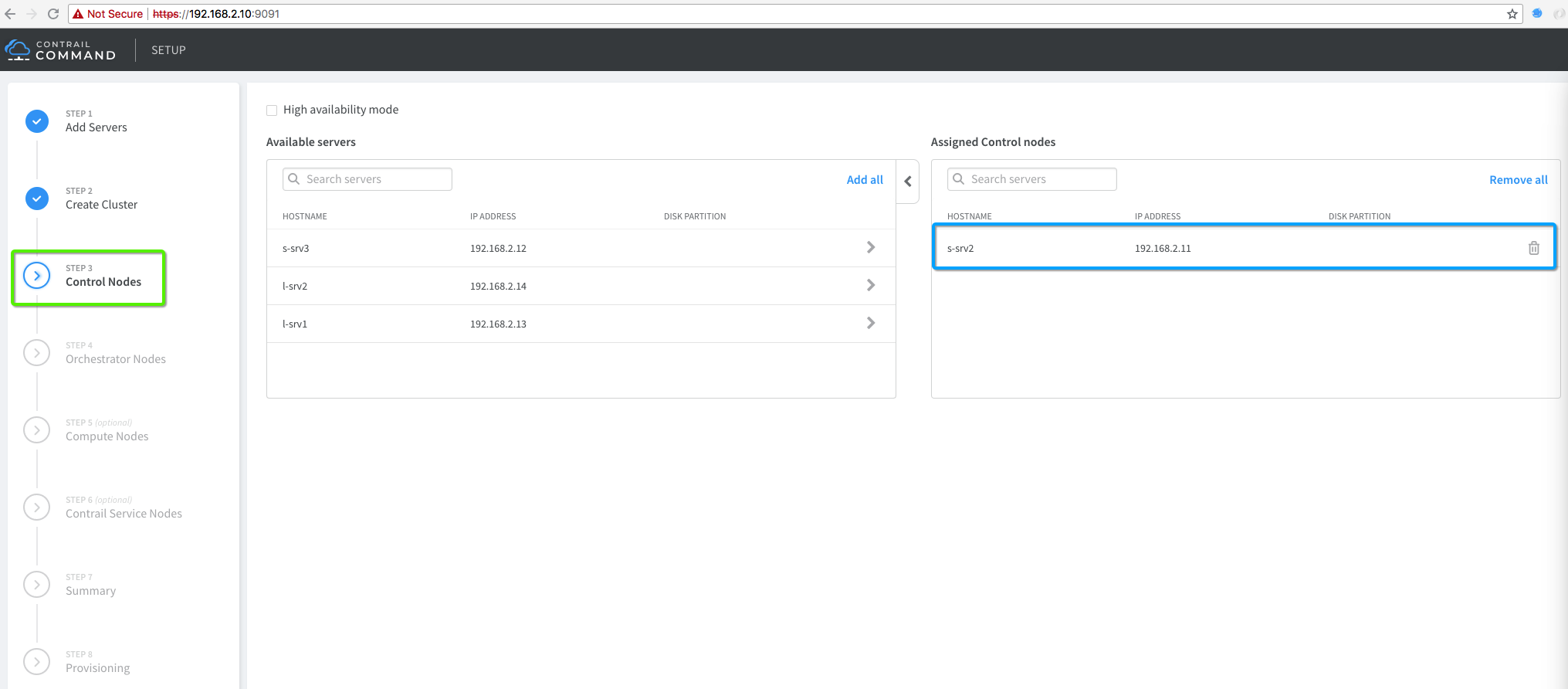 cluster Provisioning